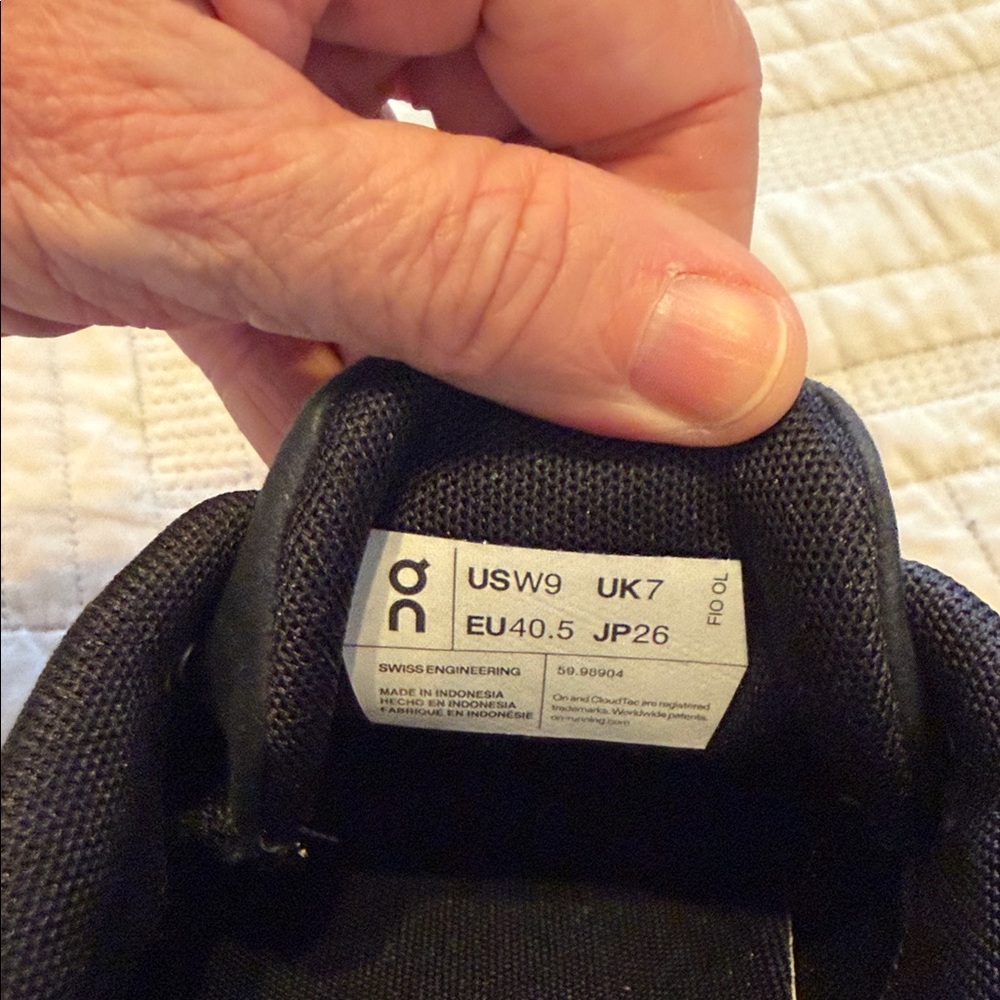 On Running Black and White Athletic Shoes - Picture 8 of 8